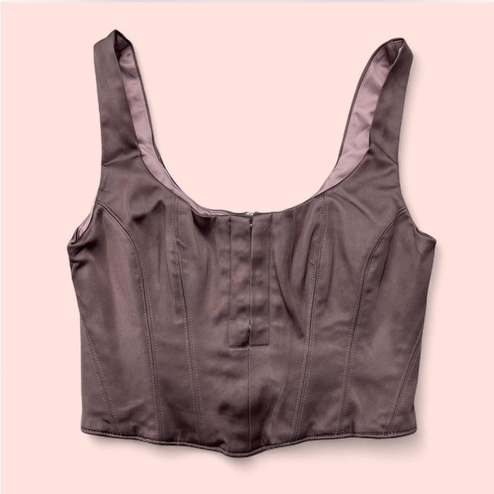 Babaton Satin Corset Top in Mauve